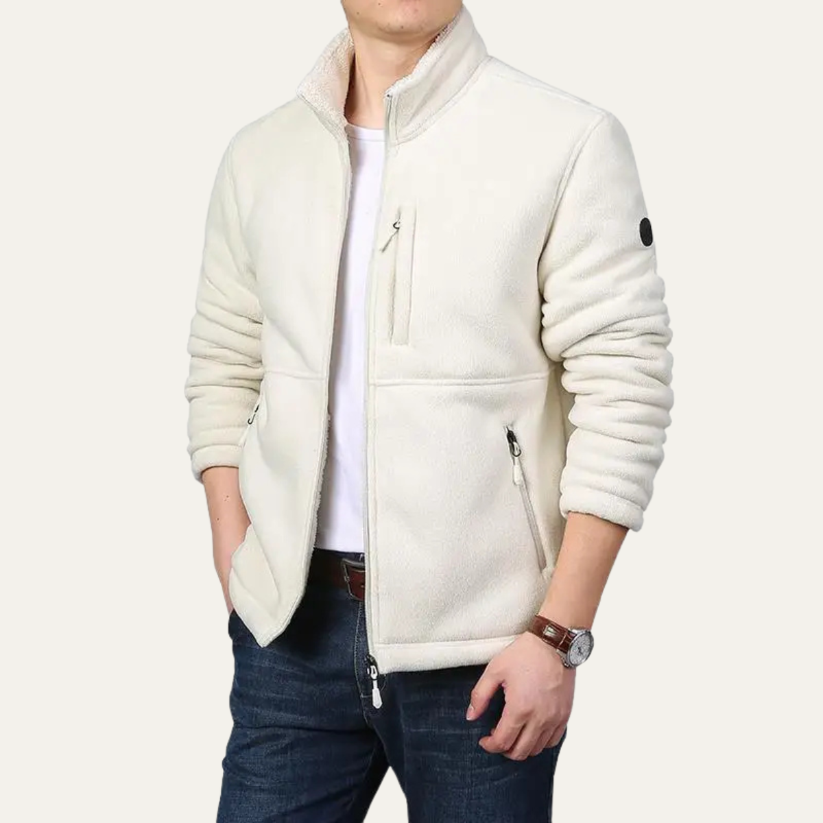 The Sutherland - Veste d'hiver zippée en polaire chaude Sherpa pour homme