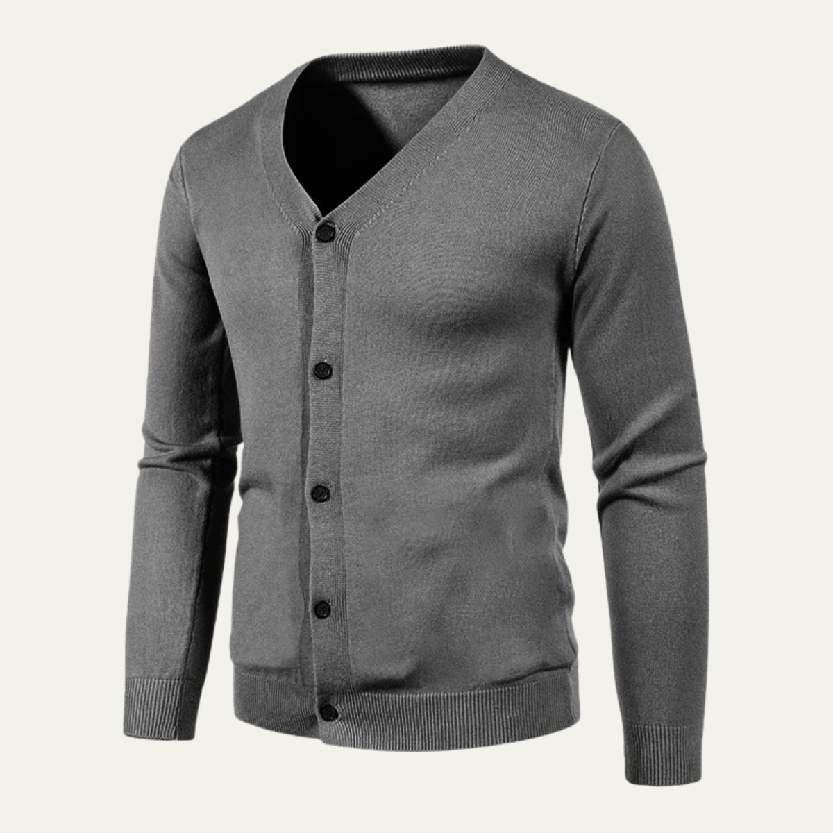 The Gloucester - Cardigan léger à boutons et col en V pour homme