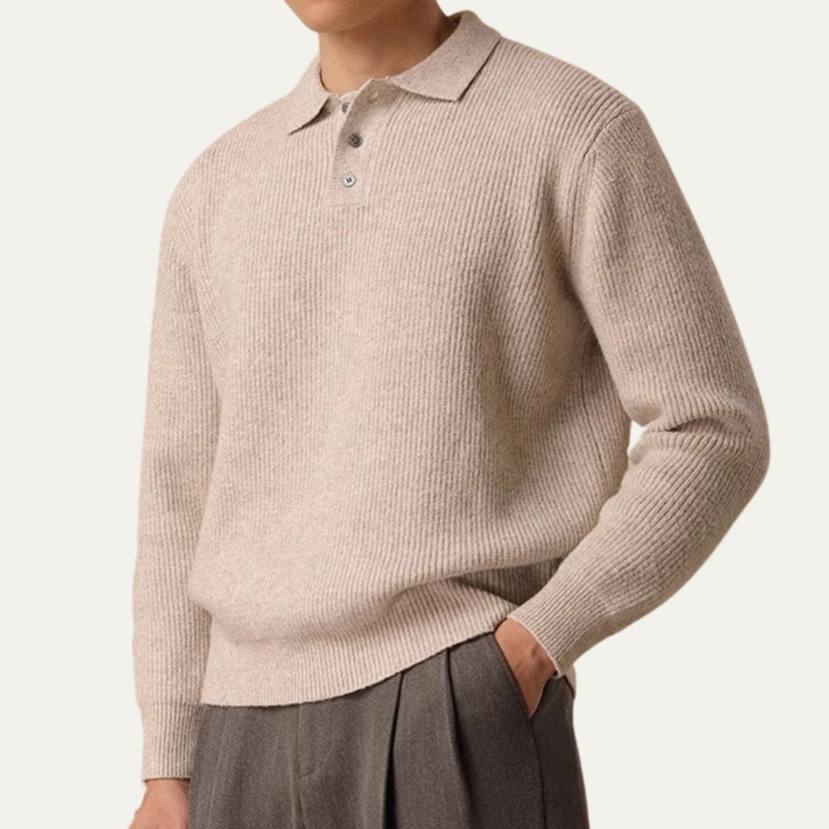 The Brecon - Polo en tricot épais pour homme automne-hiver