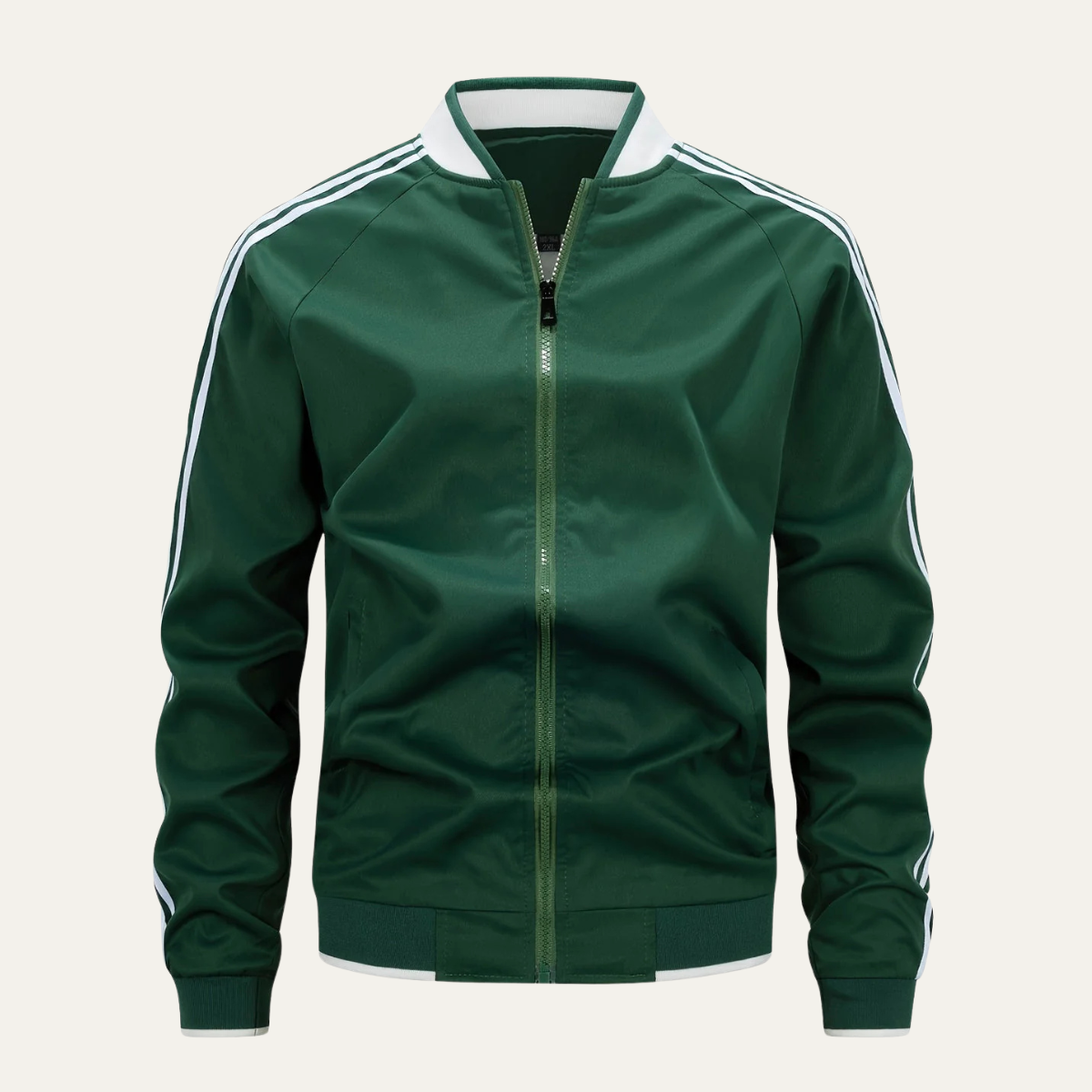 The Oakridge - Veste légère et respirante à fermeture éclair pour homme avec manches rayées