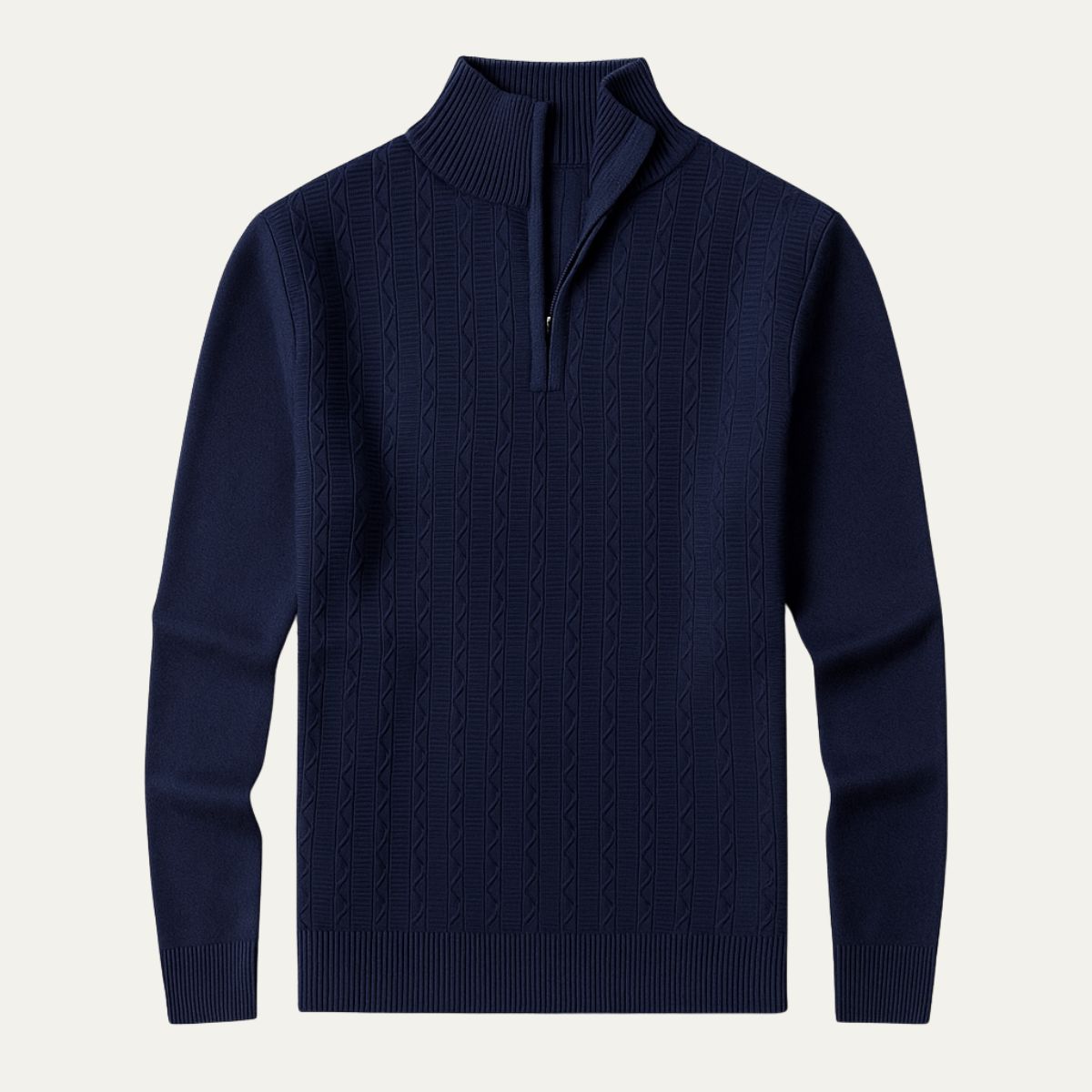 The Highclere Pull torsadé col zippé en cachemire pour homme