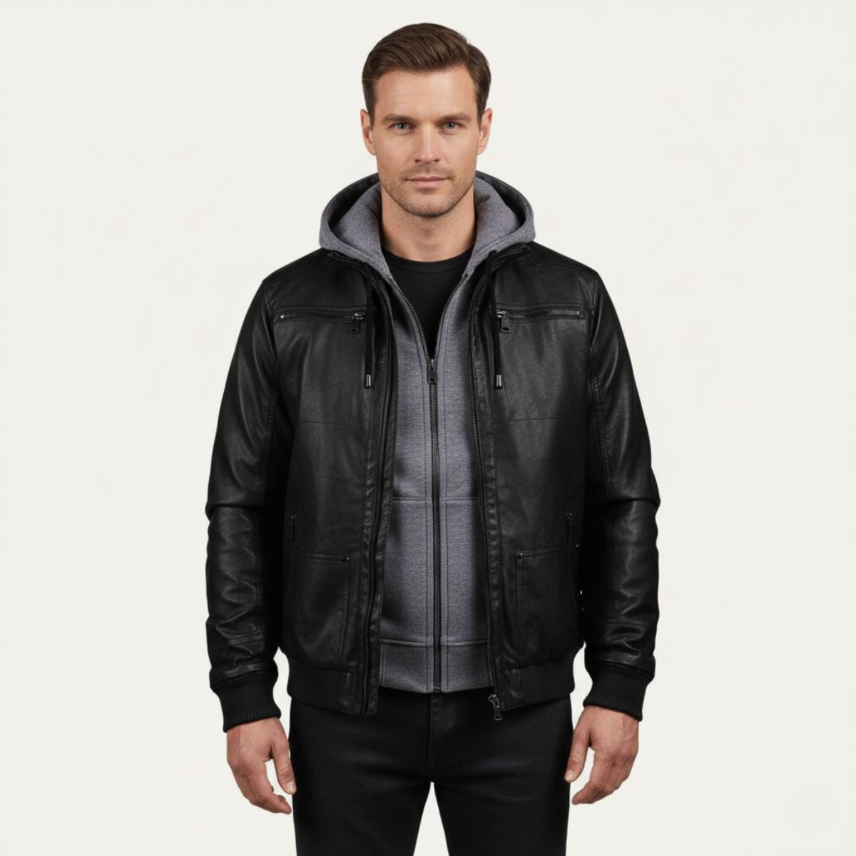 The Eversley - Veste en cuir moderne et chaude pour homme