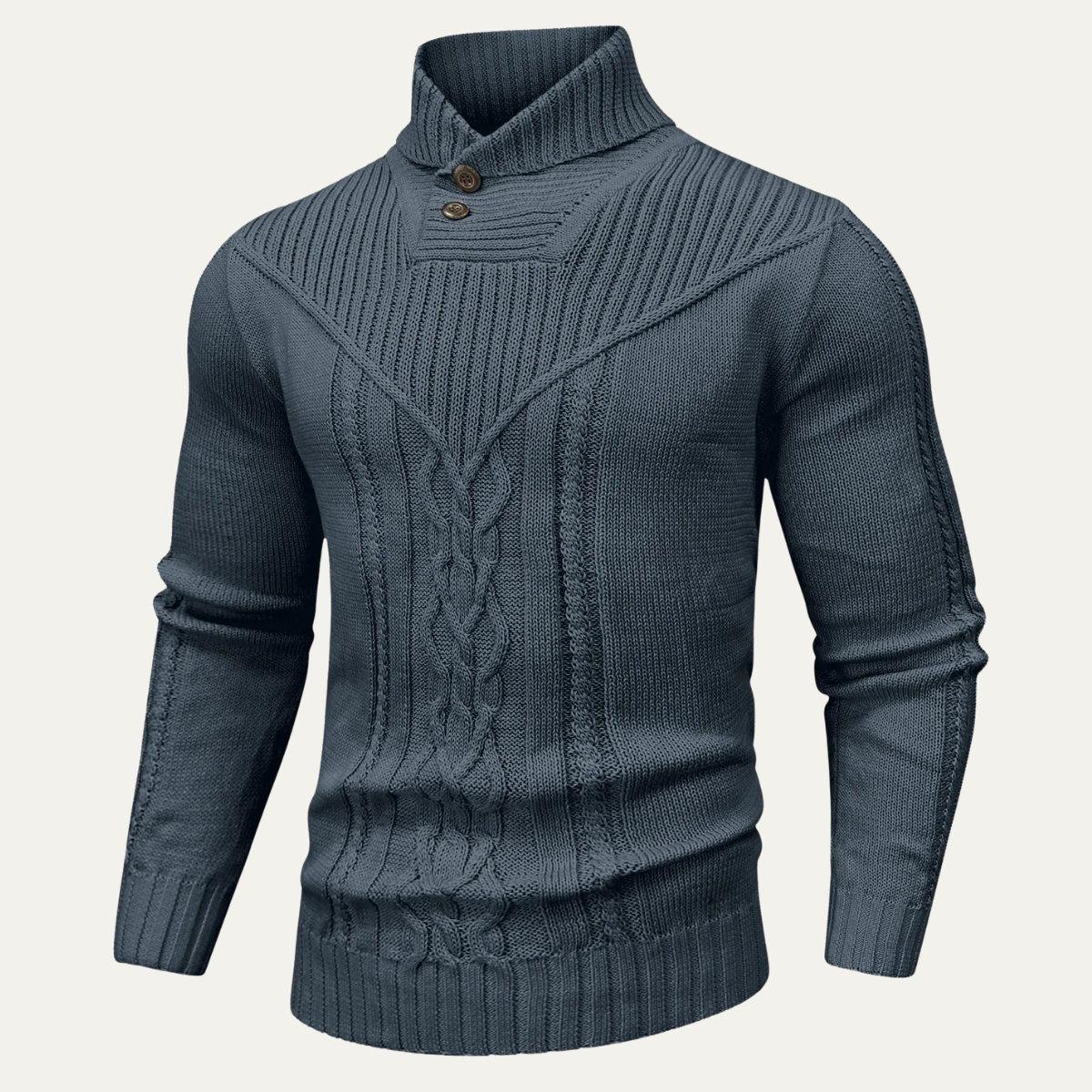 The Stockbridge – Pull en maille chaude à col boutonné pour homme
