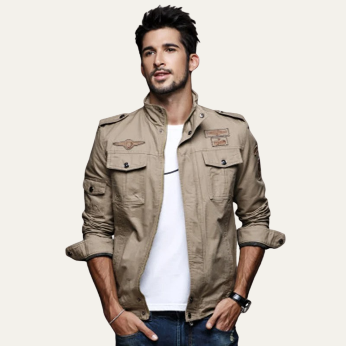 The Aberdeen - Veste cargo tendance en coton pour homme avec poches