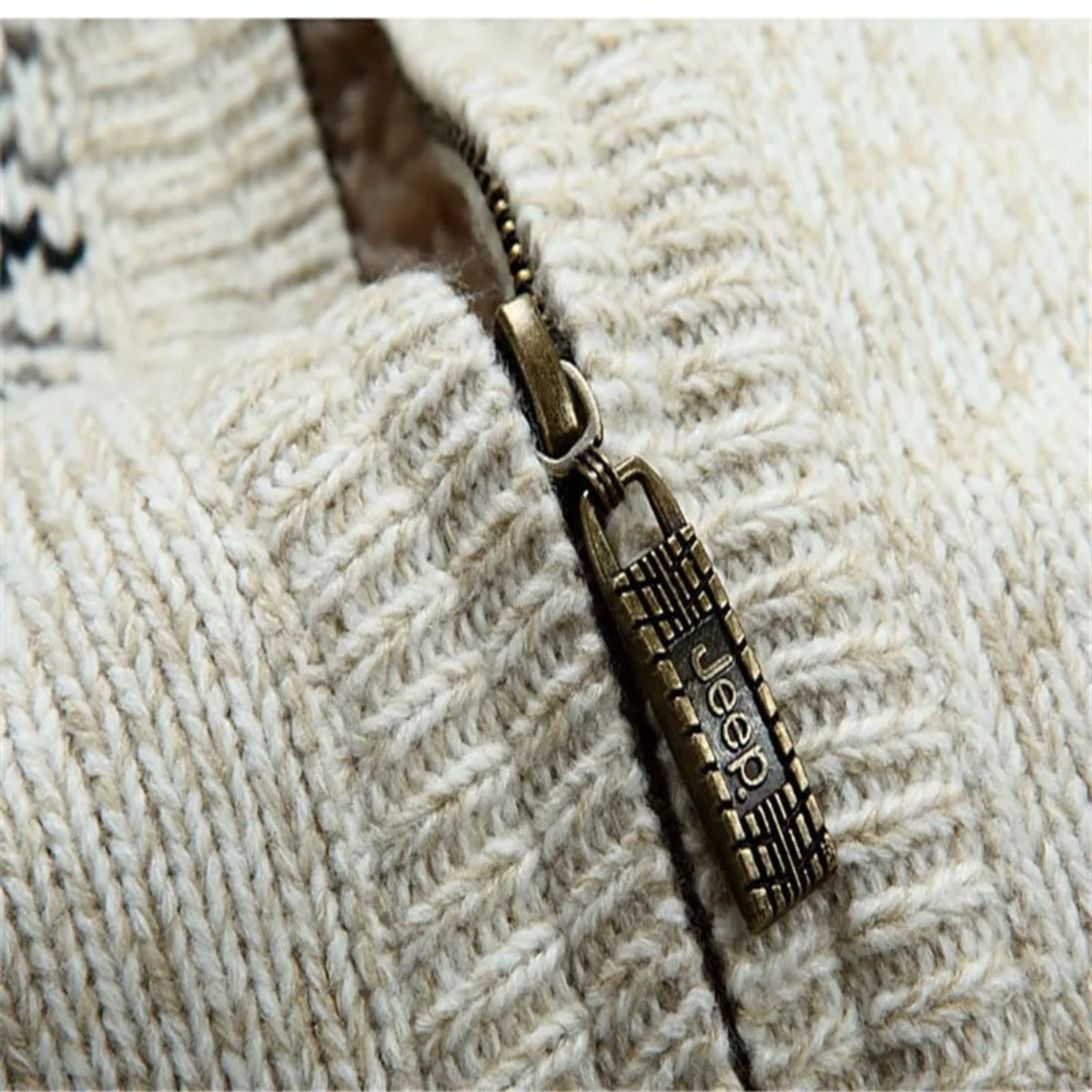 The Porto Azzurro - Veste zippée tricotée pour homme avec motif nordique