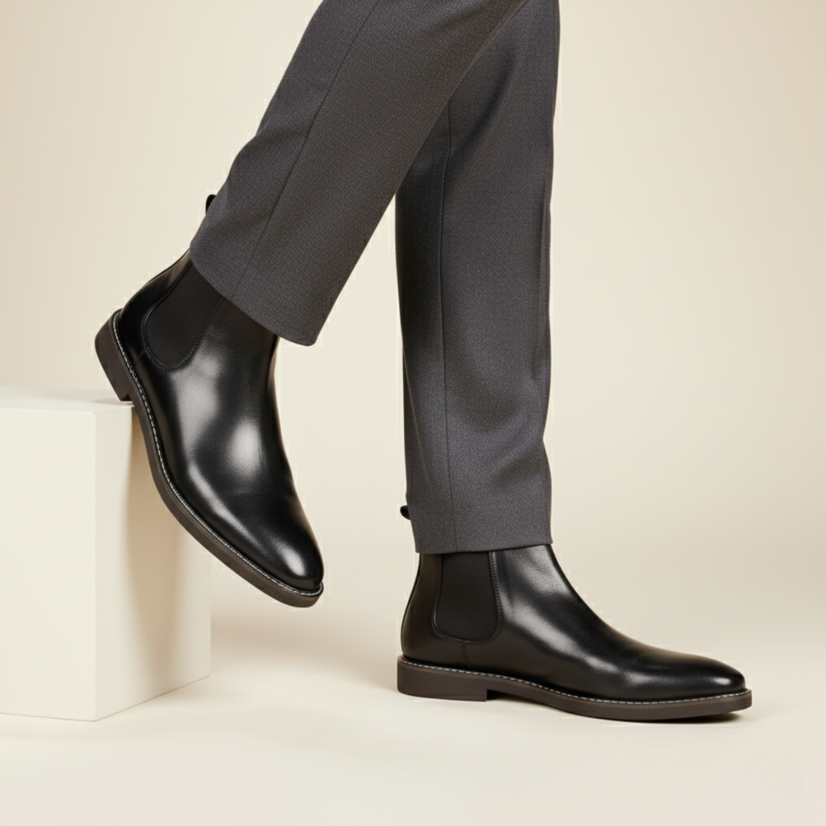 The Wrexham - Bottes Chelsea en Cuir Décontractées pour Hommes