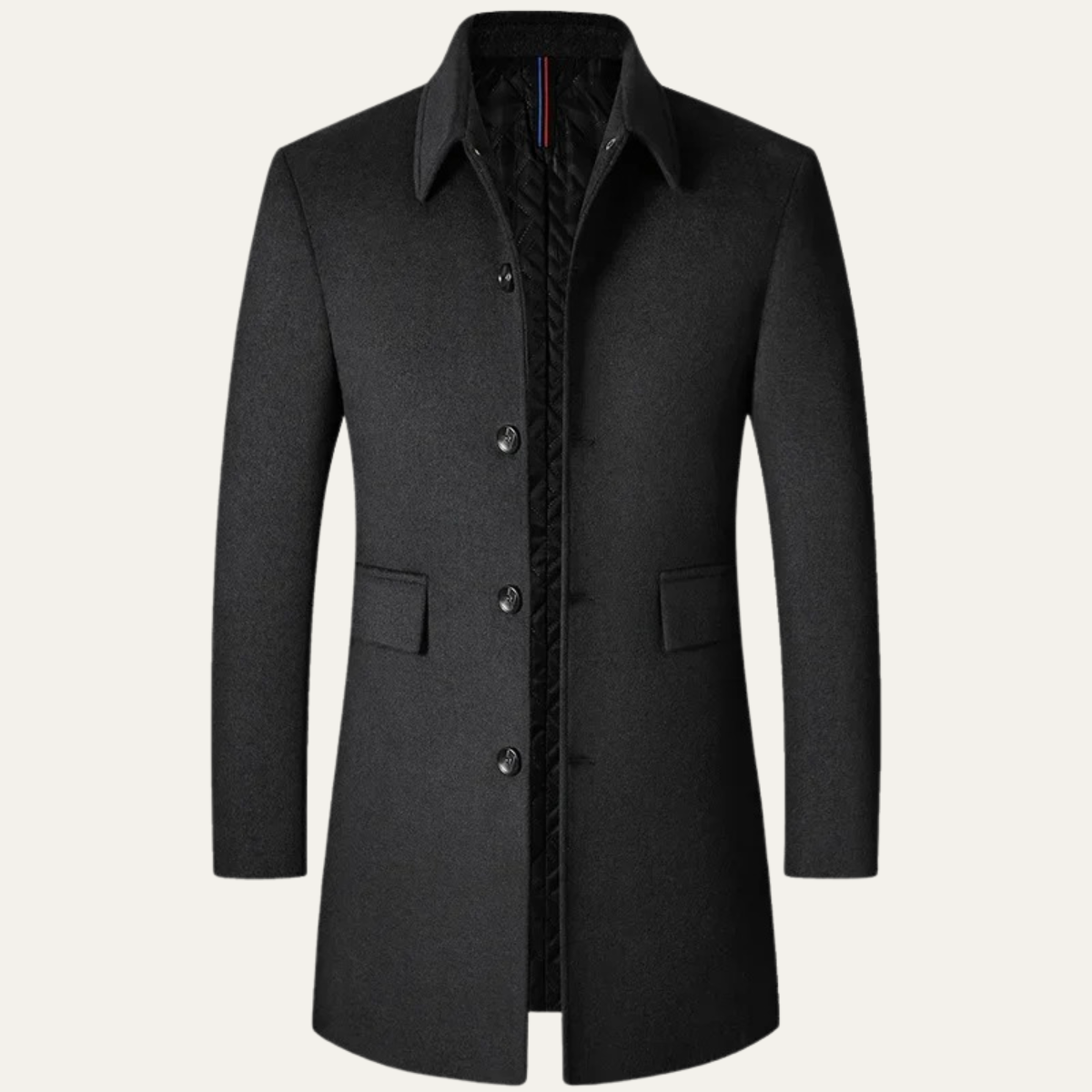 The Alderney - Manteau long élégant pour homme en laine mélangée chaude