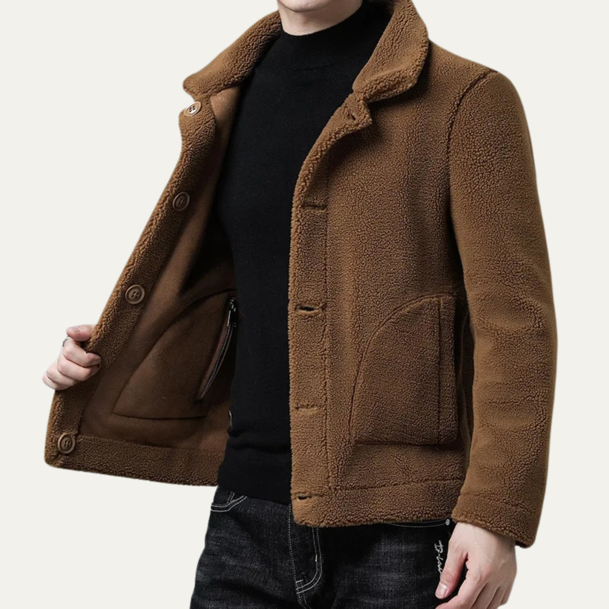 The Brecon Veste polaire chaude d’hiver avec poches pour homme