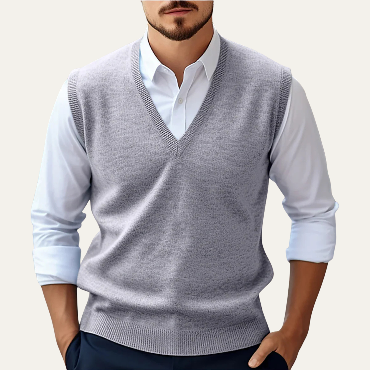 The Riverdale - Cardigan sans manches à col en V pour homme pour un look superposé