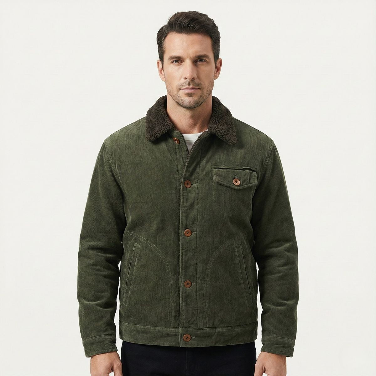 The Eversley - Veste d'Hiver Chaude en Velours Côtelé pour Hommes