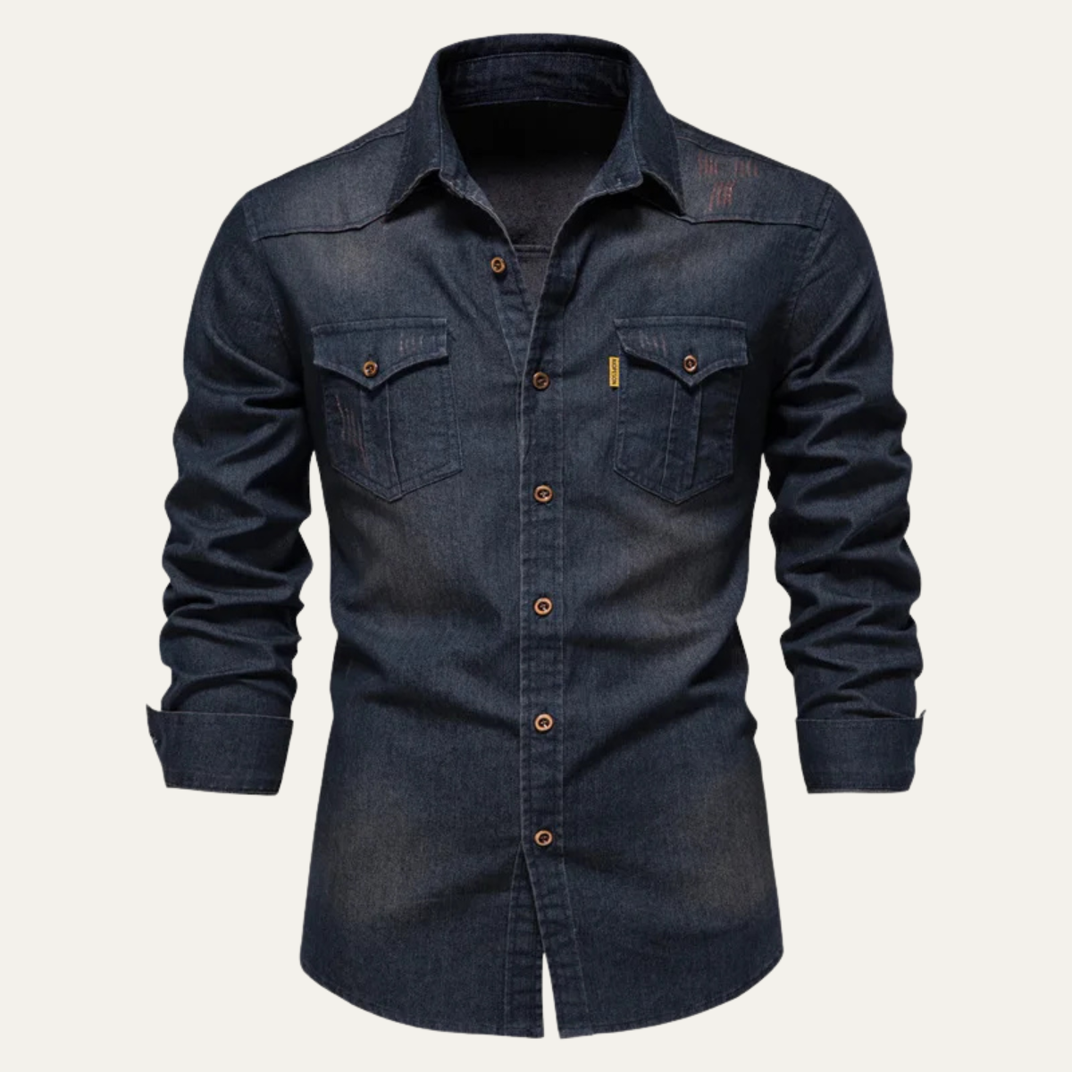 The Roseland - Chemise en Coton Slim Fit à Col Montant Tendance pour Homme