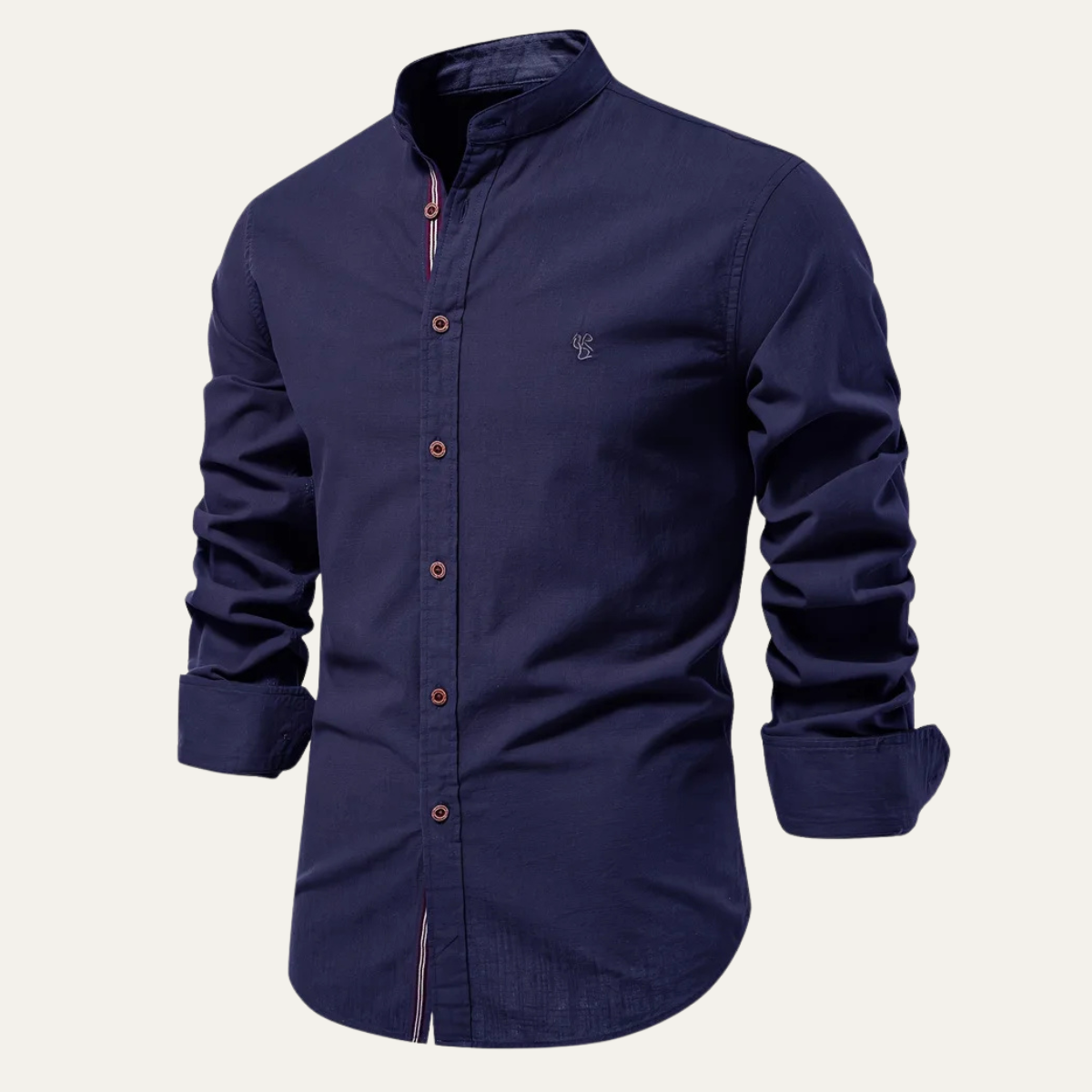 The Brookline - Chemise en Coton à Col Montant Slim Fit pour Hommes