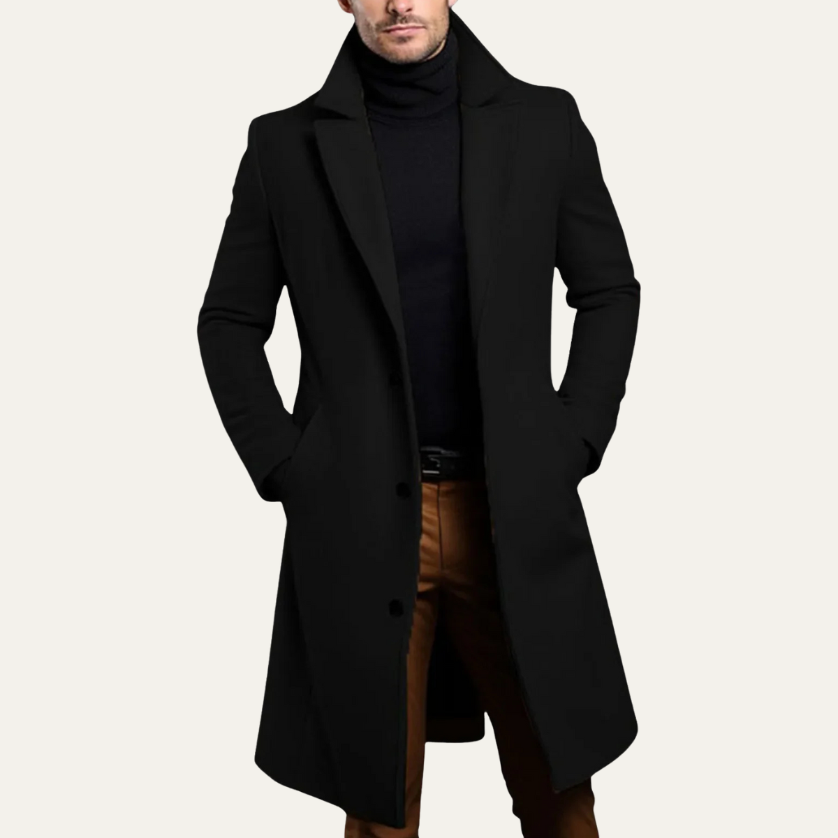 The Wilshire - Manteau long à double boutonnage en laine mélangée pour homme