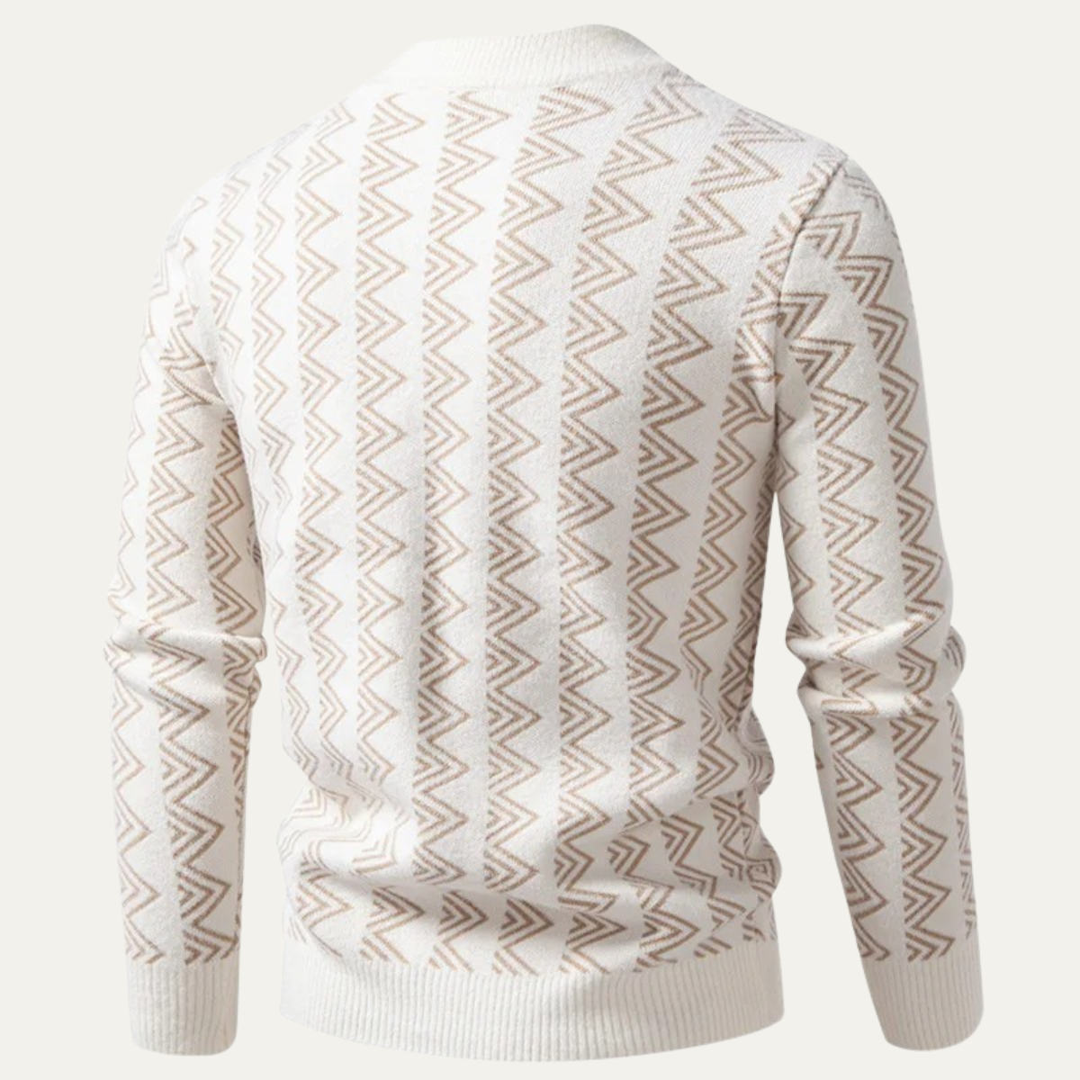 The Elmcrest - Pull à col rond tricoté pour homme avec motif géométrique chaleureux