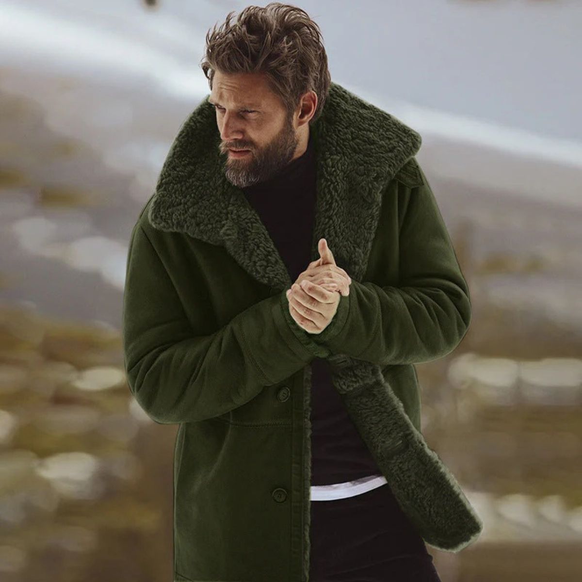 The Aspen - Manteau en peau lainée pour homme – Manteau d'hiver classique
