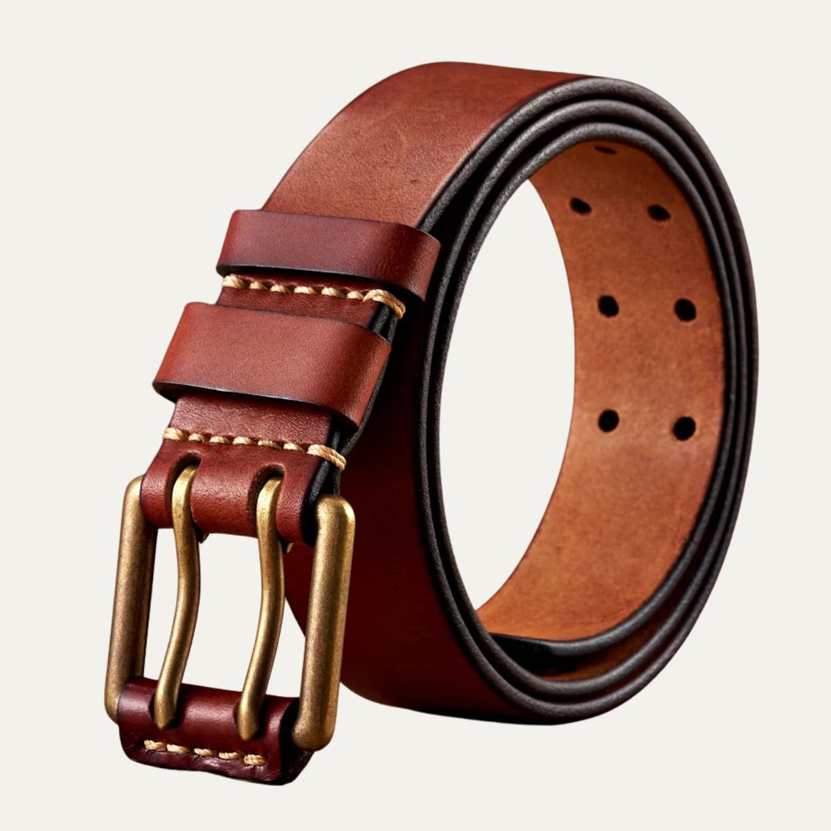 The Lancaster Belt – Design en Cuir Vintage à Double Pince