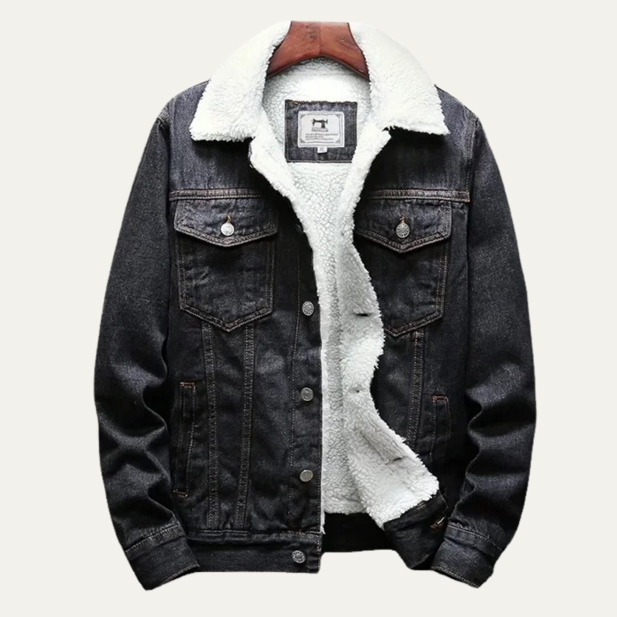 The Kilmarnock - Veste d'hiver en denim doublée polaire pour homme