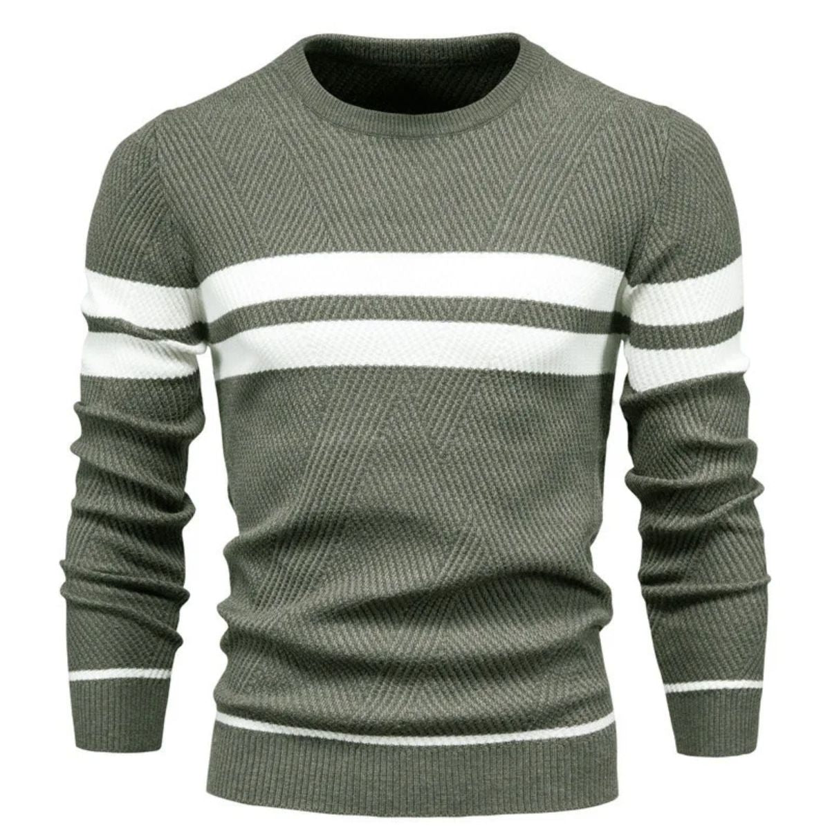 The Paris – Pull rayé en maille premium pour homme style chic parisien doux pour l’hiver