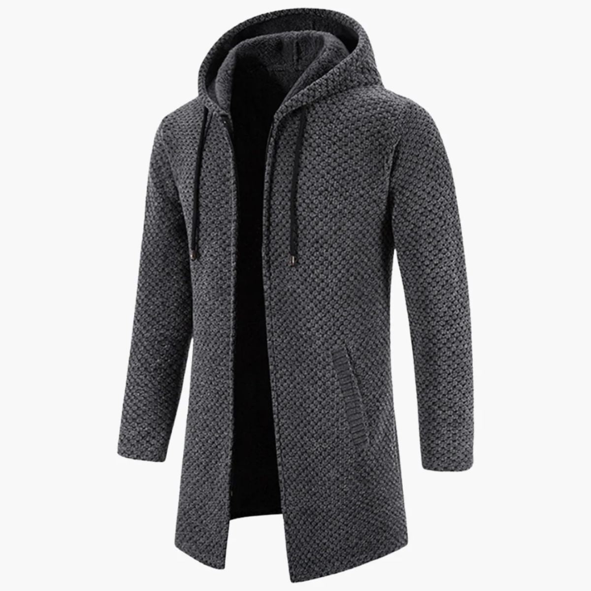 The Copenhagen - Manteau long décontracté à capuche en tricot pour homme