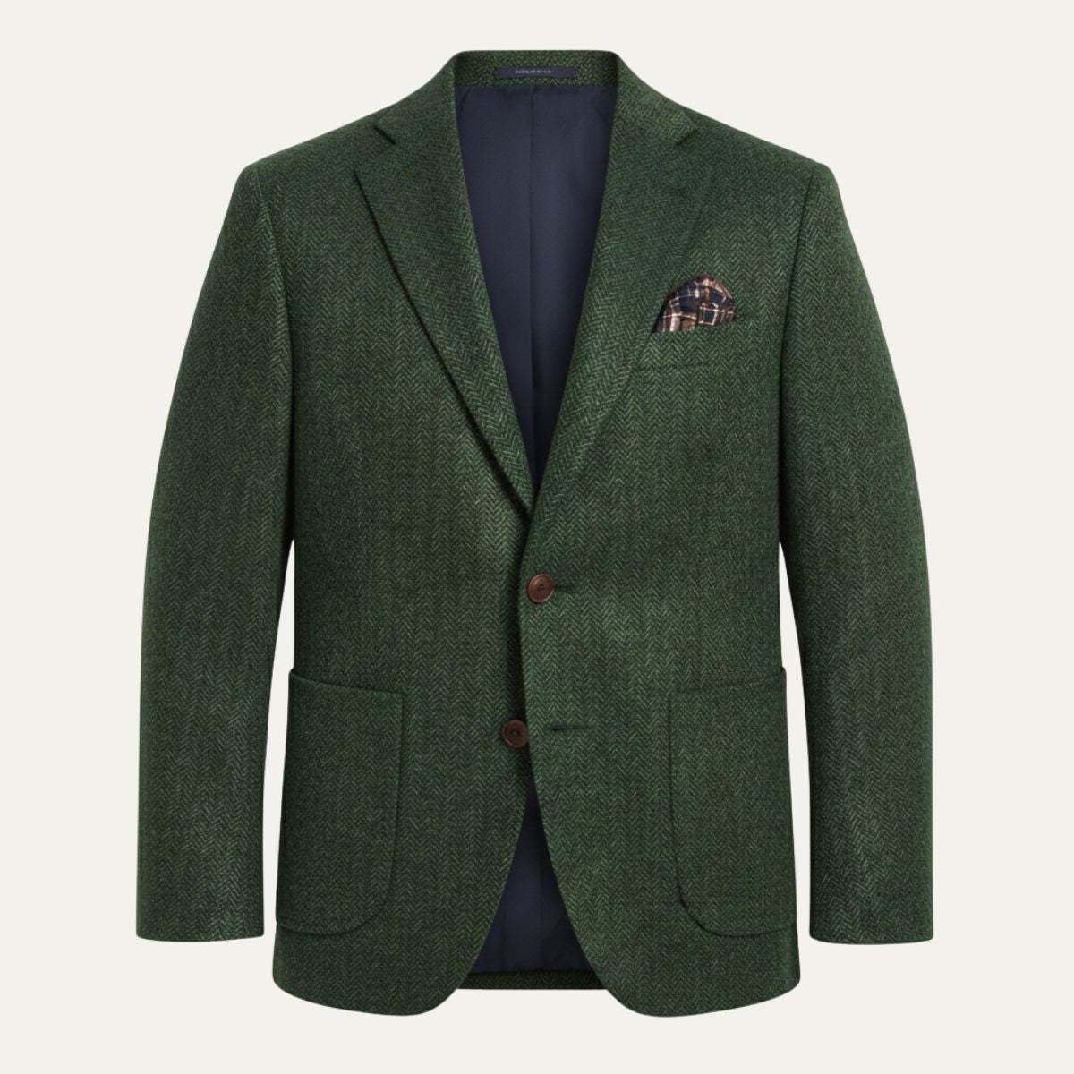 The Gravedona - Veste Blazer en Laine Tweed à Carreaux Herringbone pour Hommes