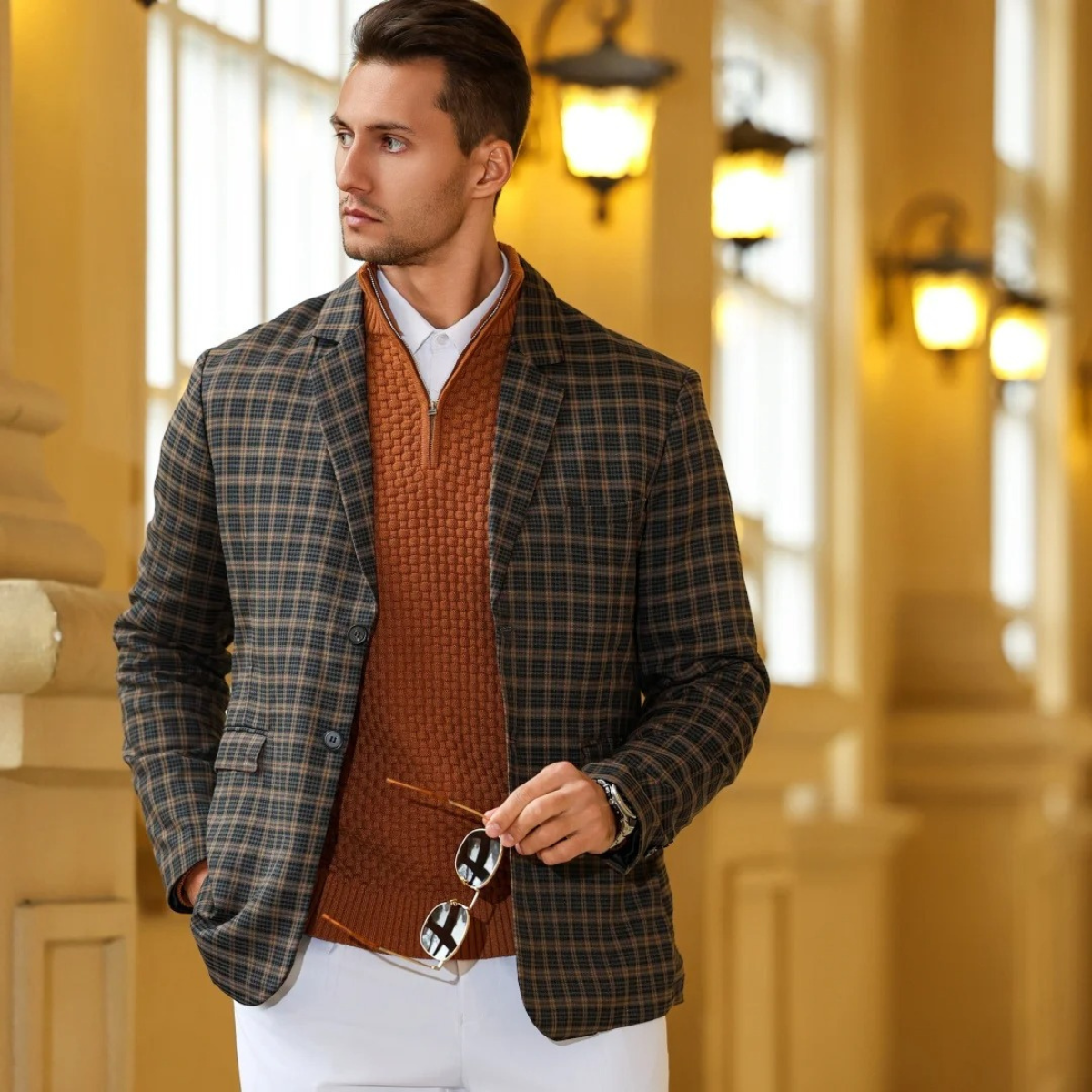 The Camogli – Pull homme texturé à col zippé