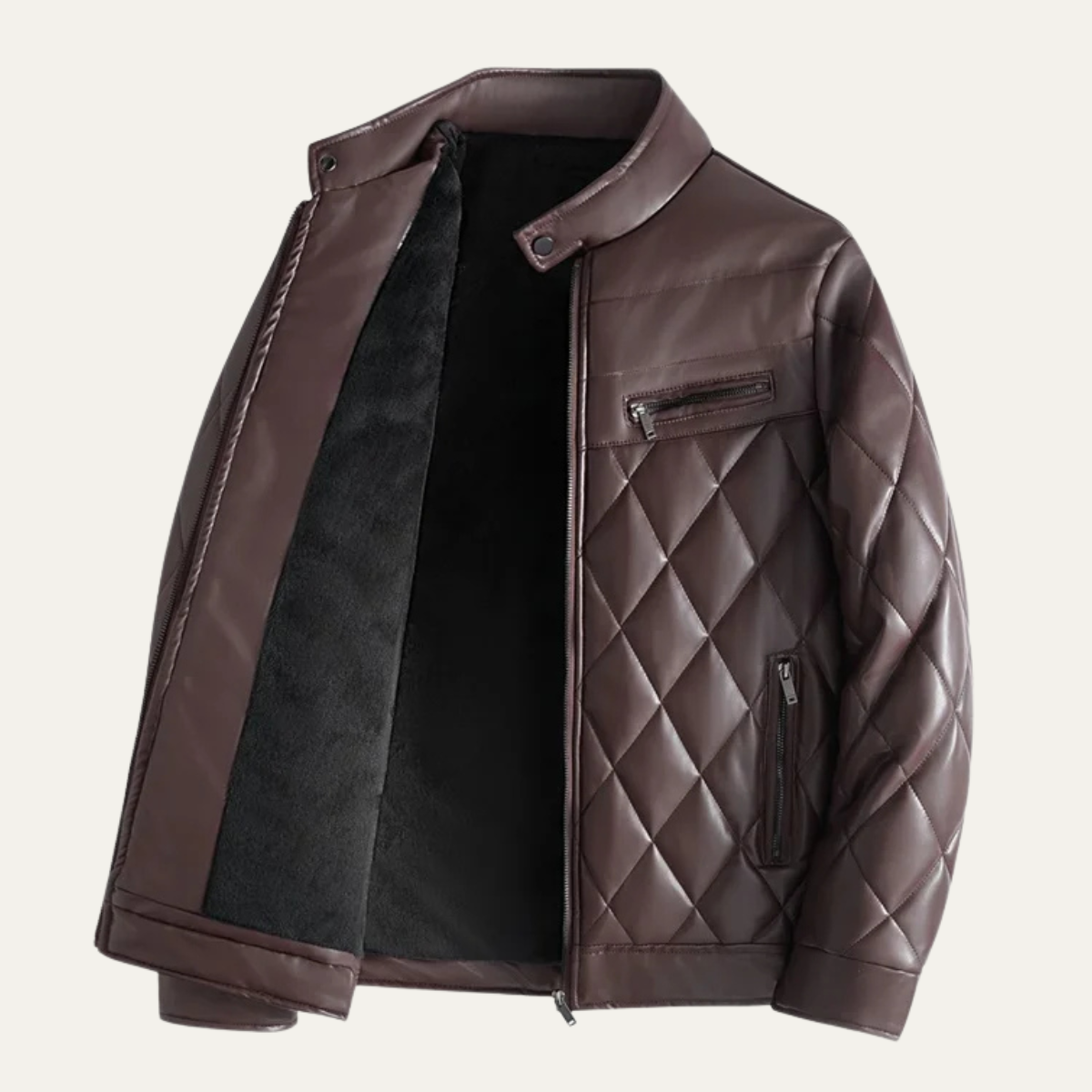 The Hampton - Veste de moto matelassée en cuir pour homme