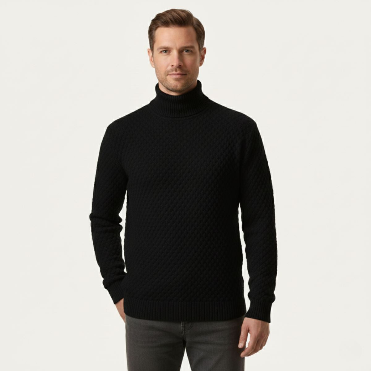 The Lavagna - Pull à col roulé épais en laine pour homme