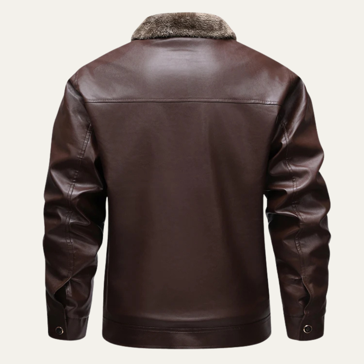 The Rosehill - Manteau en Cuir à Zip Doublé en Fleece Classique pour Hommes