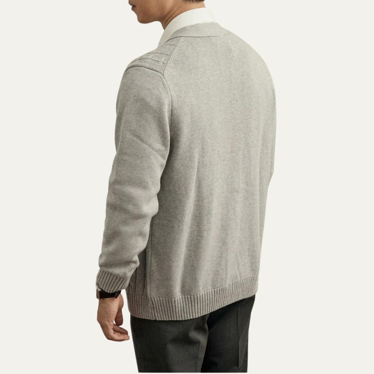 The Heathmoor – Cardigan Homme Cachemire Maille Câble Col V