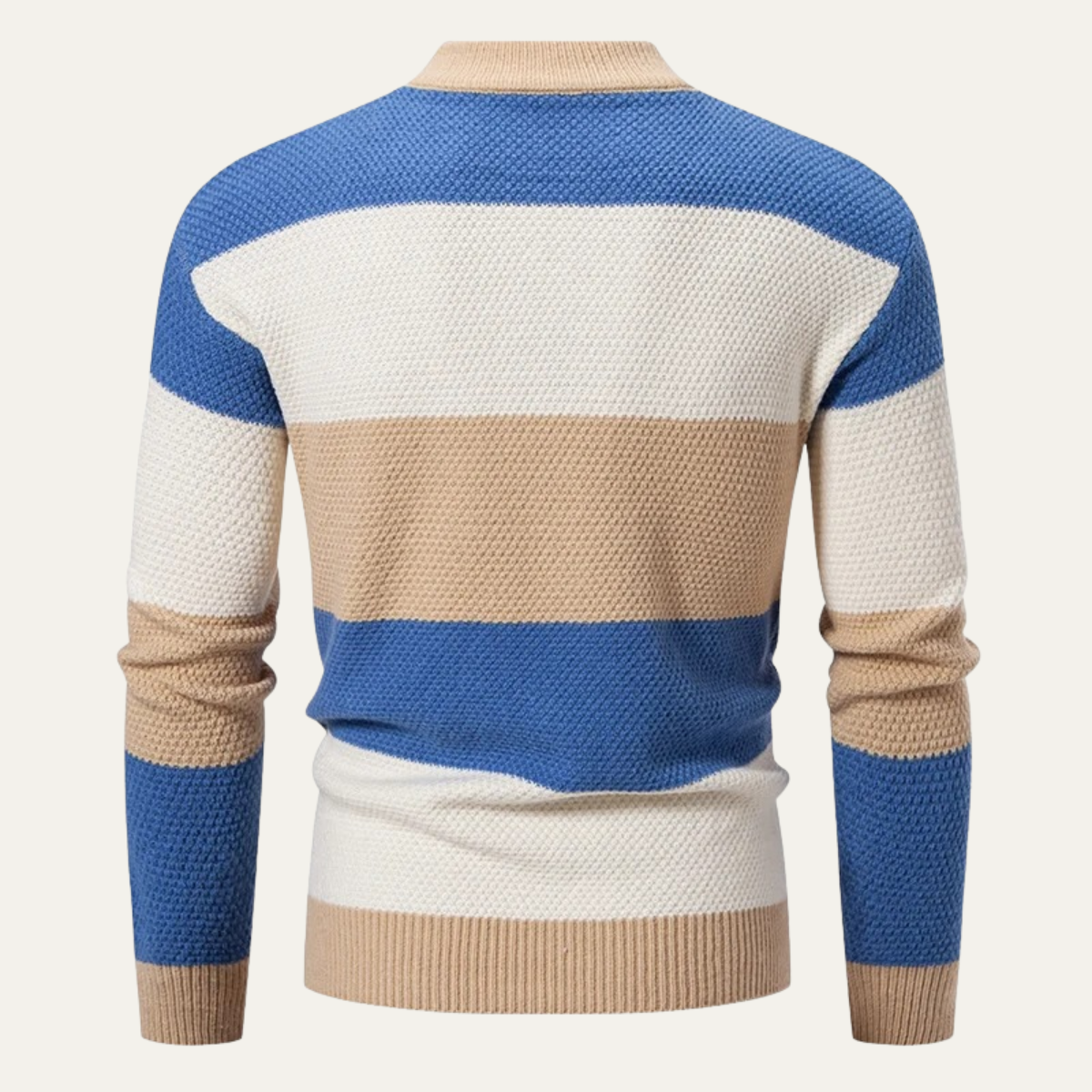 The San Candido – pull homme en tricot torsadé à blocs de couleur