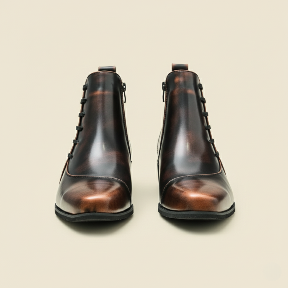 The Paisley - Bottes Chelsea à Lacets en Cuir Poli pour Hommes