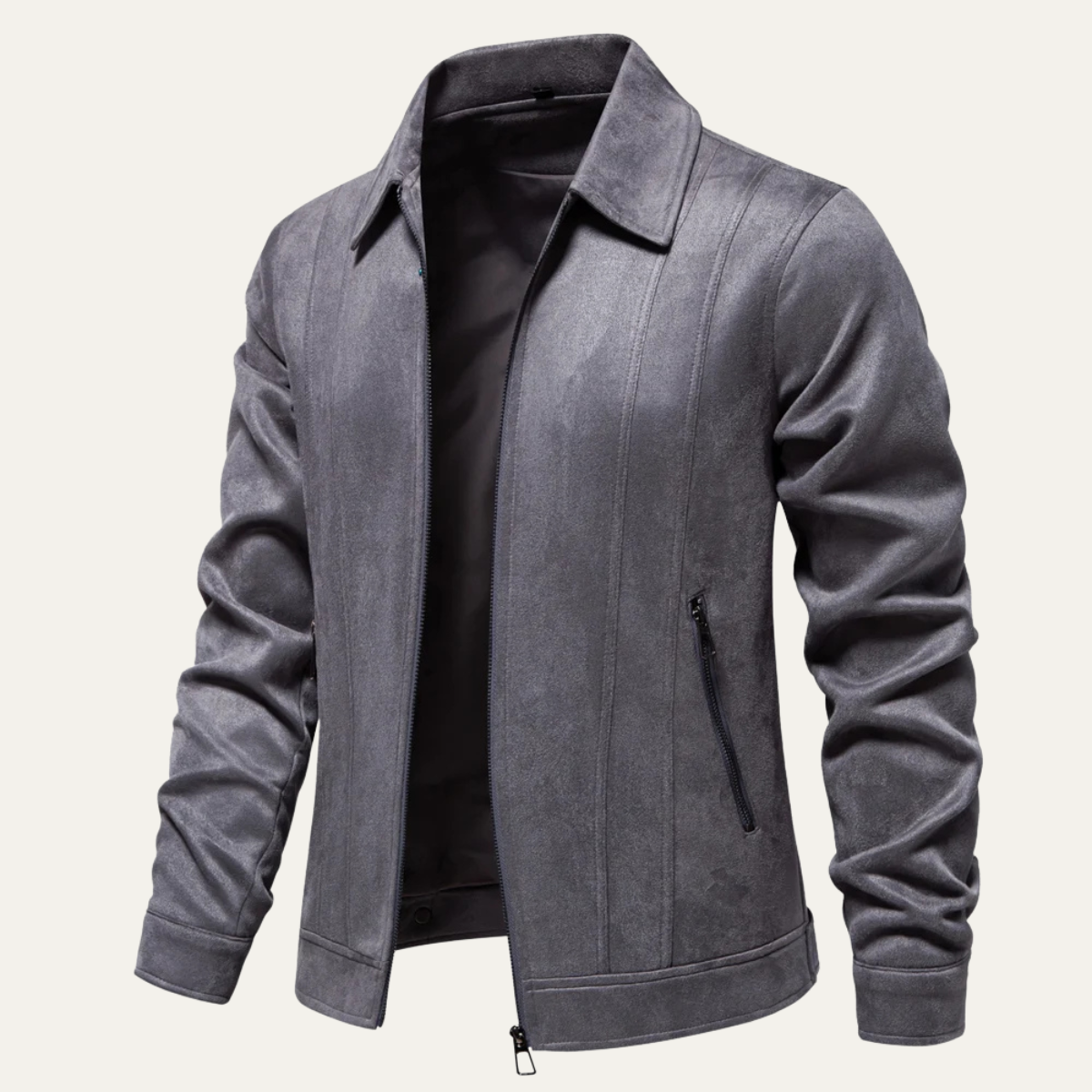 The Northgate - Veste en Cuir Biker Zippée Décontractée pour Homme