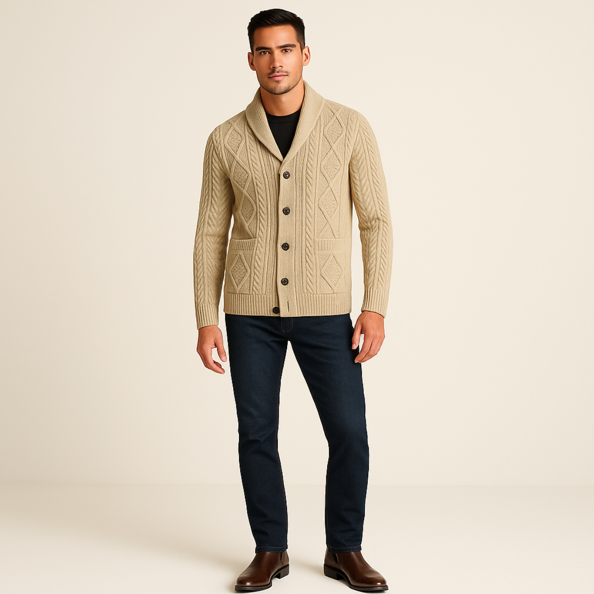 The Winchester - Cardigan 100% Cachemire pour Hommes
