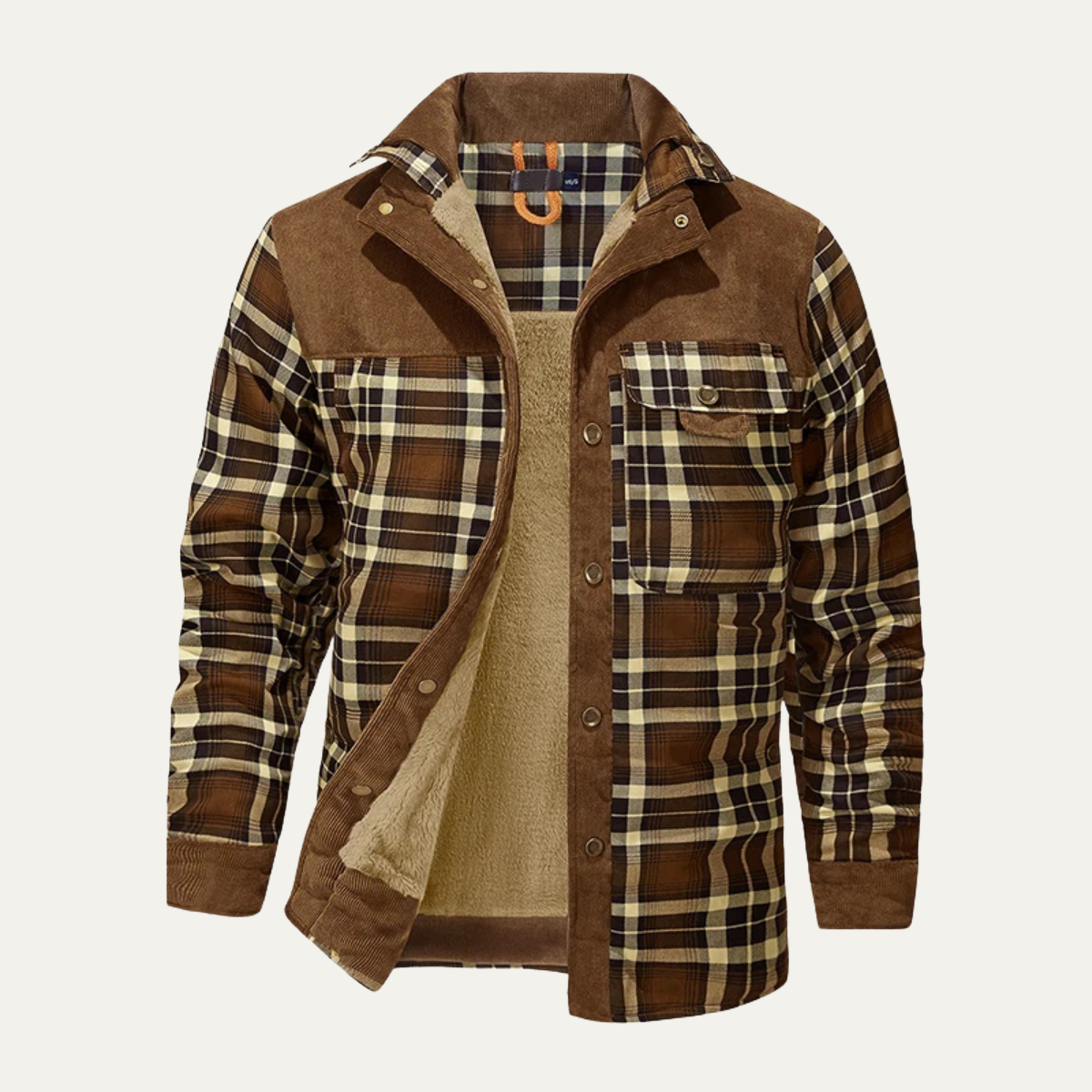 The Montefalco - Veste décontractée à carreaux en flanelle pour homme avec multiples poches
