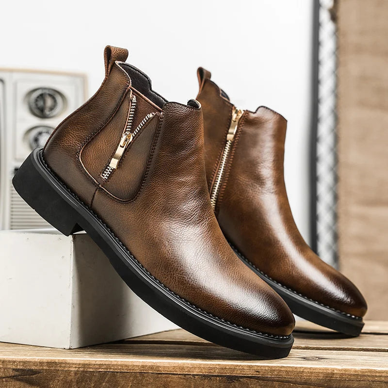 The Catania Bottines Chelsea Vintage en Cuir pour Homme