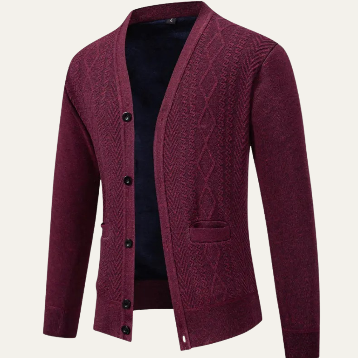 The Llangollen – Cardigan Boutonné à Motifs Homme