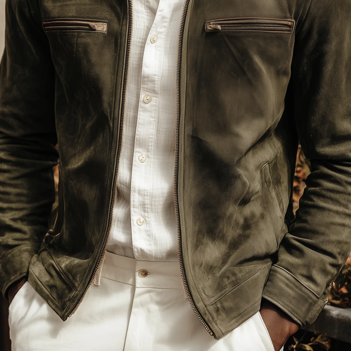 The Belgravia - Veste en daim vert foncé pour homme – Style country classique et luxueux