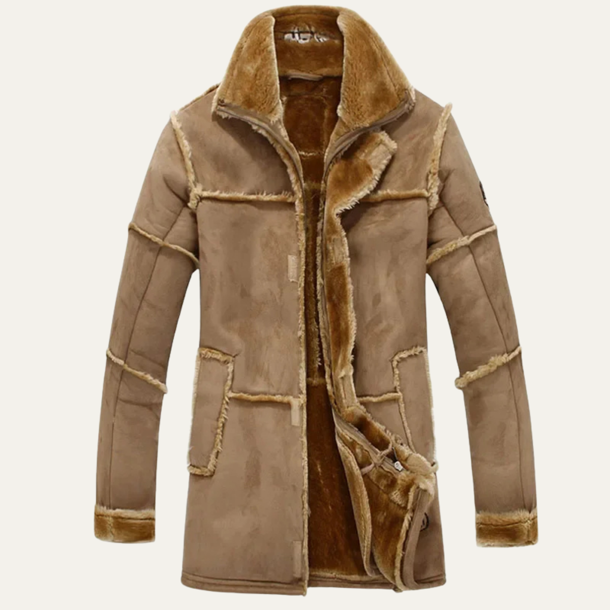 The Castelrotto - Veste en cuir suédé pour homme doublée de laine shearling