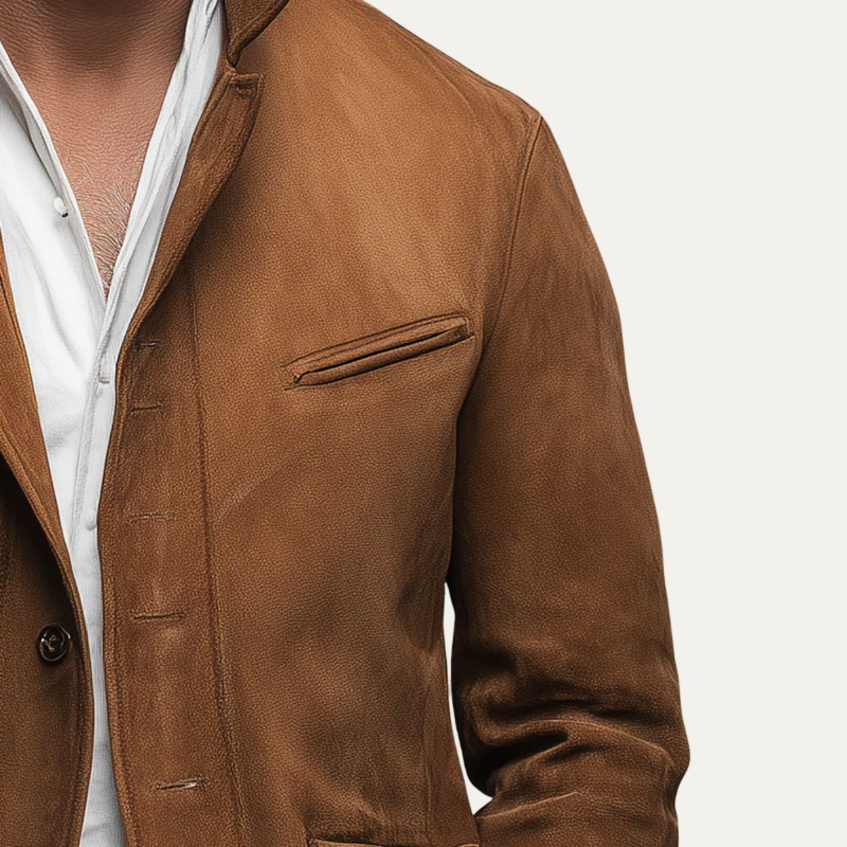 The Glasgow Veste blazer en daim marron pour homme – Style business élégant