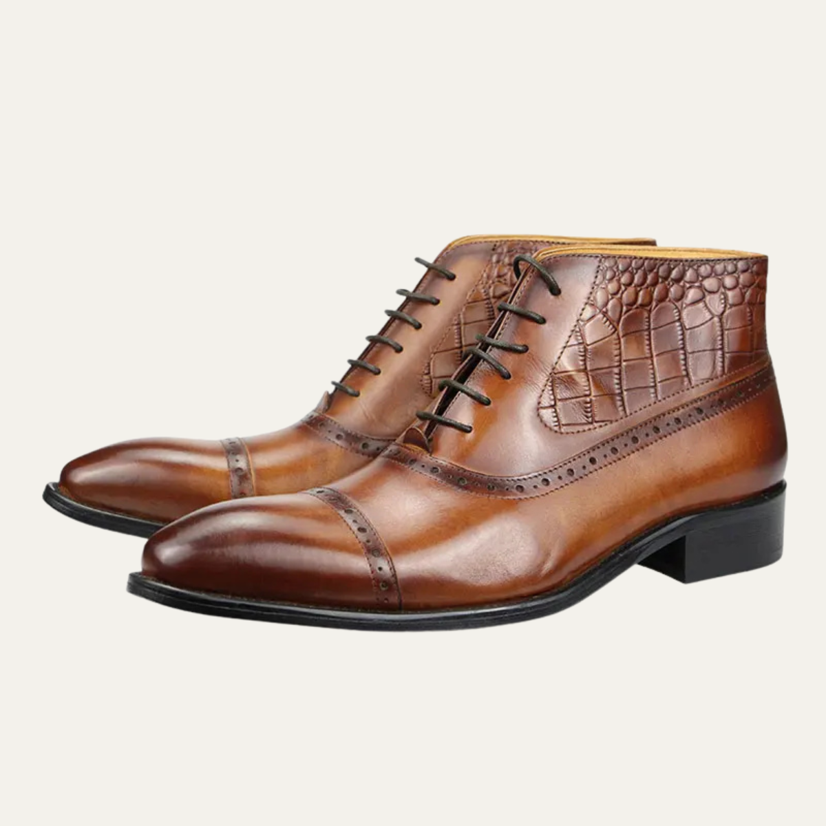 The Modena - Bottes en Cuir à Talon Pointu Oxford pour Homme