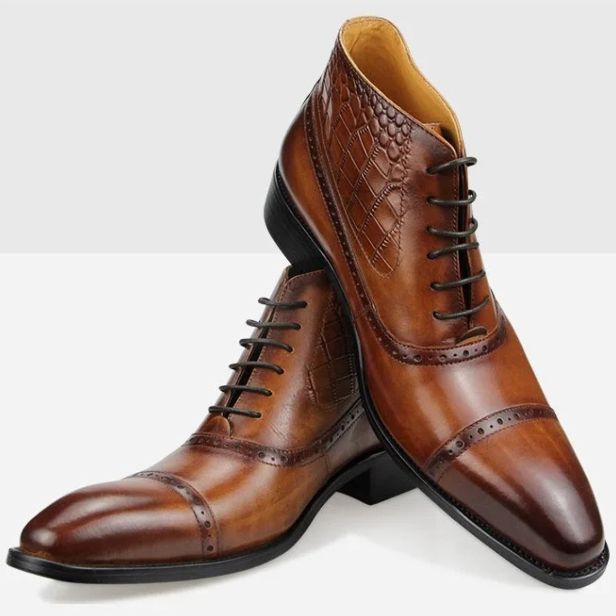 The Modena - Bottes en Cuir à Talon Pointu Oxford pour Homme