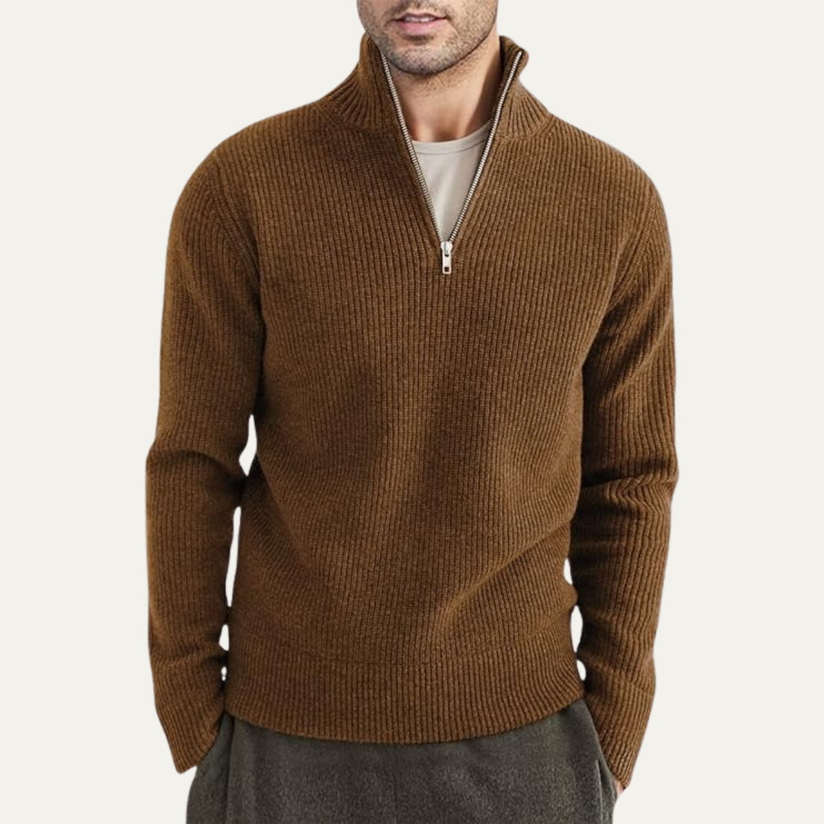 The Edinburgh – Pull pour homme à col zippé style casual chic