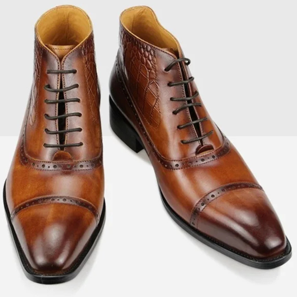 The Modena - Bottes en Cuir à Talon Pointu Oxford pour Homme