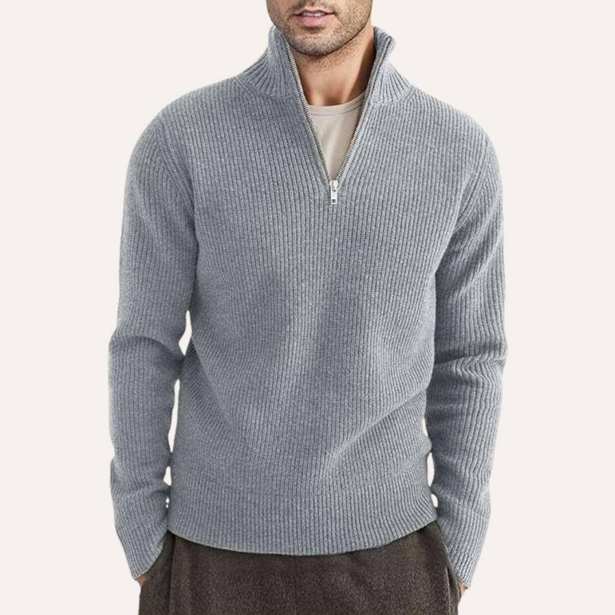 The Edinburgh – Pull pour homme à col zippé style casual chic