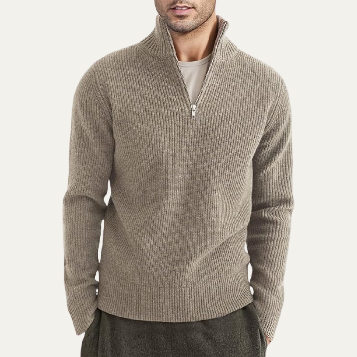 The Edinburgh – Pull pour homme à col zippé style casual chic