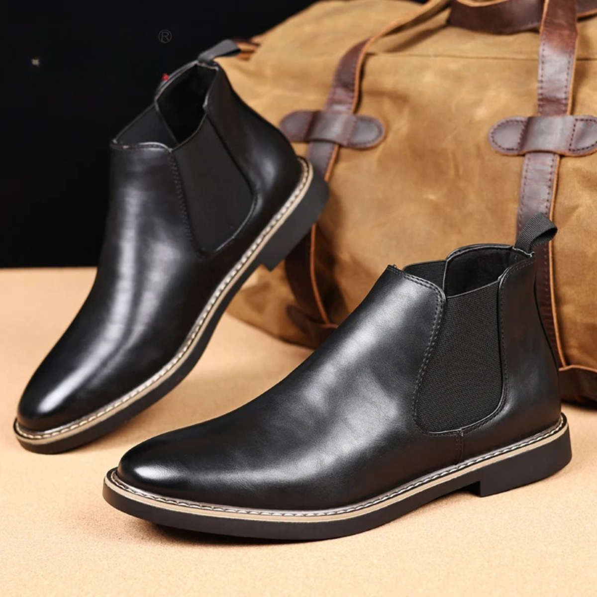 The Bergamo - Bottes Chelsea pour homme en cuir vintage à enfiler