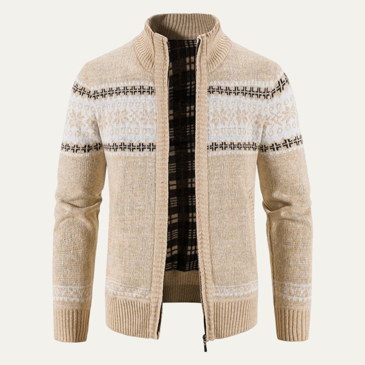The Castello – Cardigan Zippé Motif Norvégien Homme