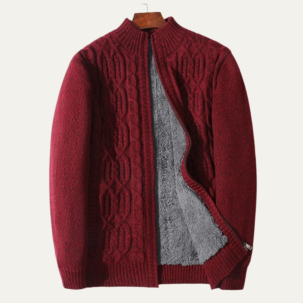 The Bellagio - Cardigan épais et chaud en laine polaire tricotée pour homme