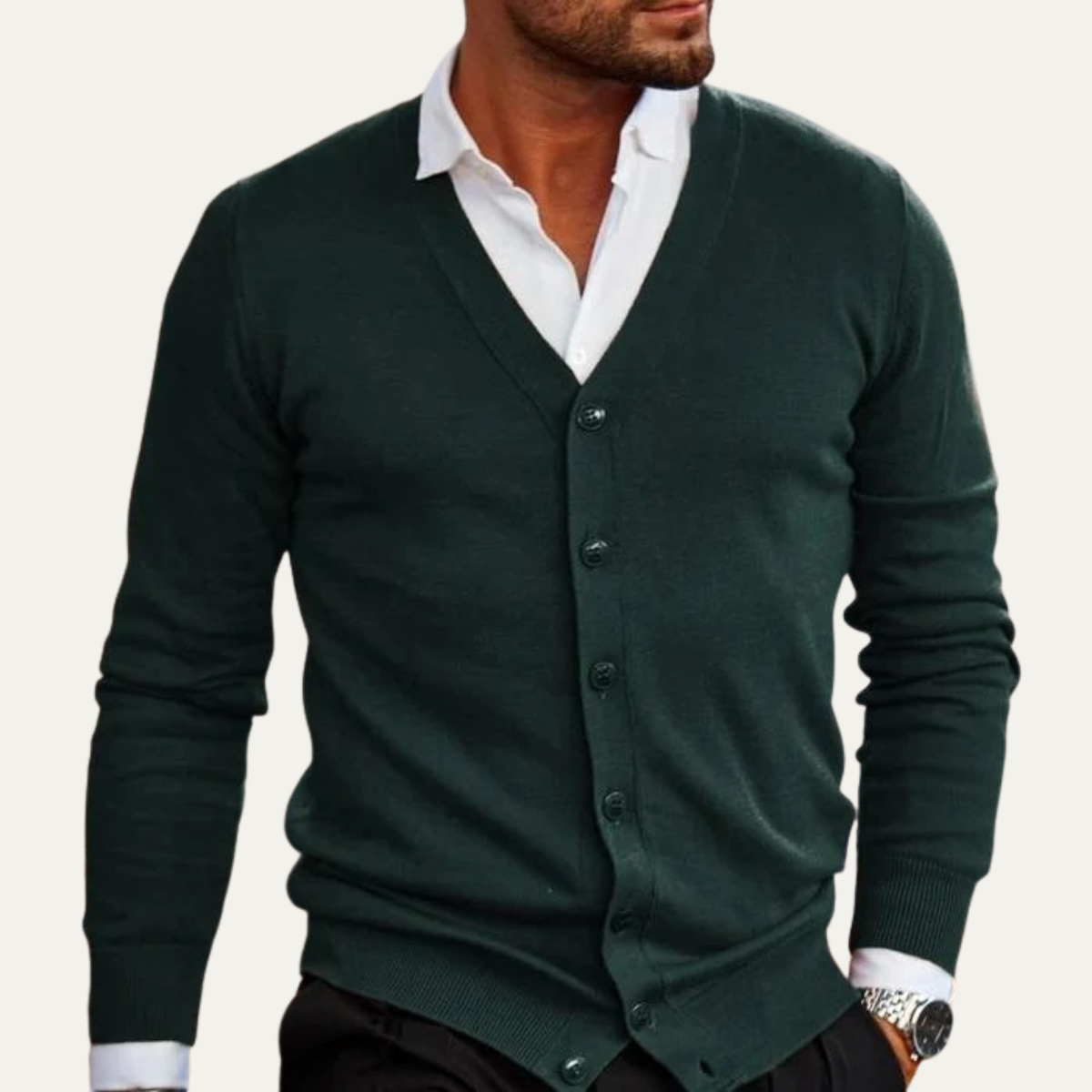 The York - Cardigan Élegant en Tricot pour Homme avec Boutons