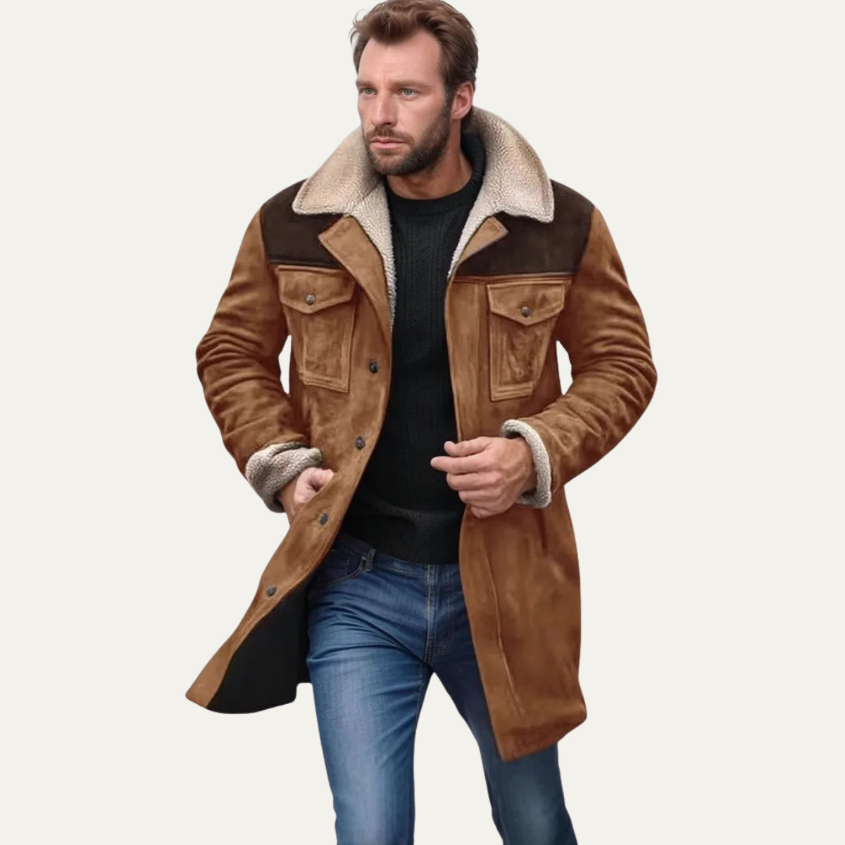 The Crestview - Veste d'Hiver Vintage en Shearling pour Homme